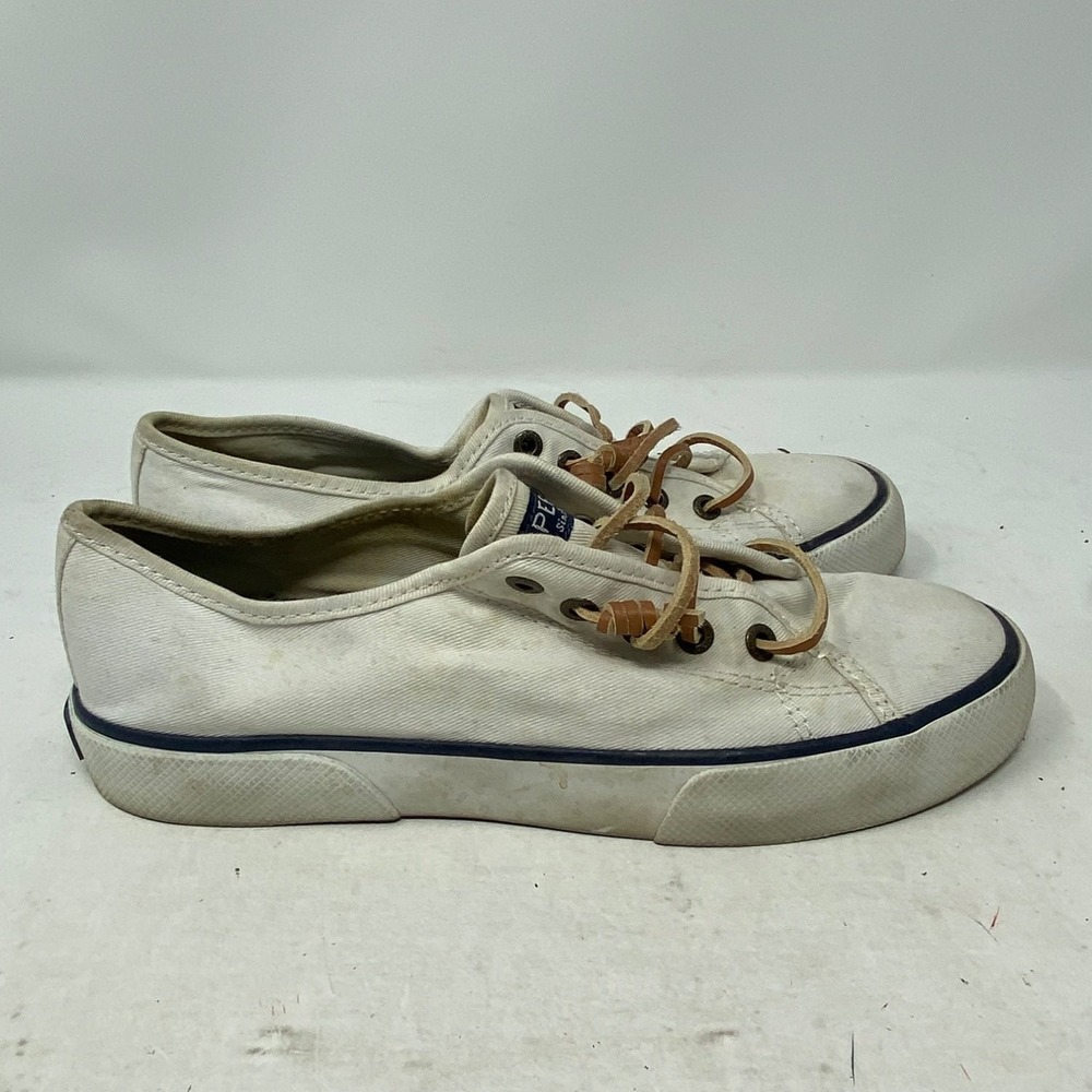 Sperry Crest Vibe Womens 5.5 White Canvas Sneakers STS95128 Memory Foam - Picture 3 of 15